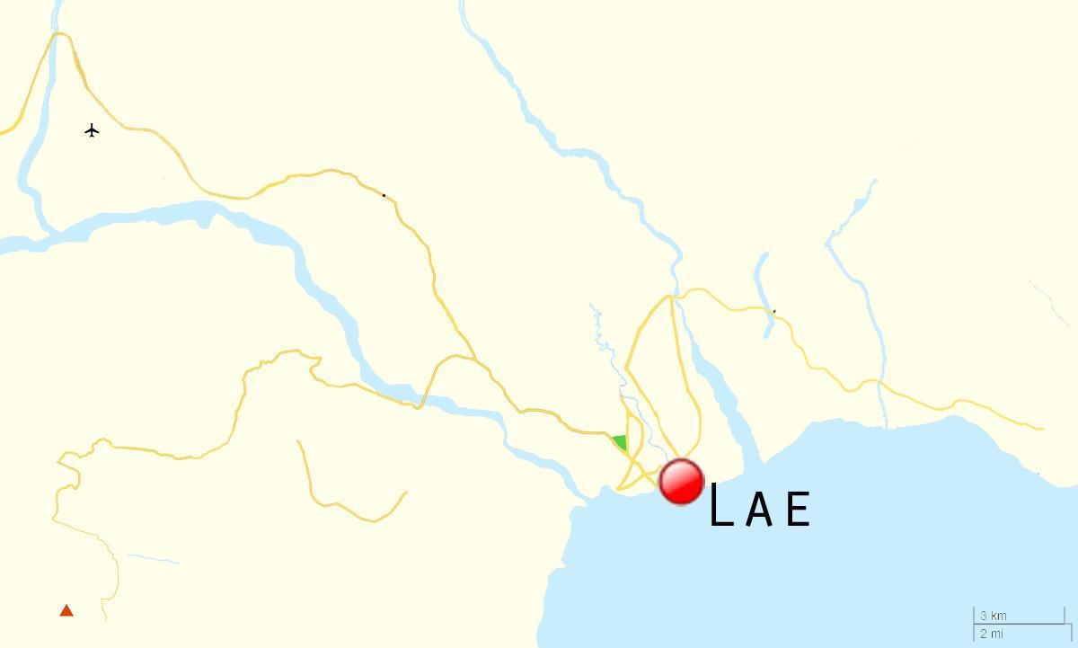 kaart van lae papoea-nieu-guinee 