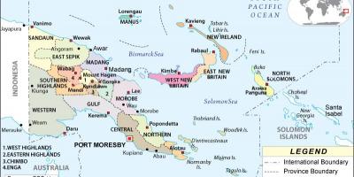 Kaart van papoea-nieu-guinee provinsies