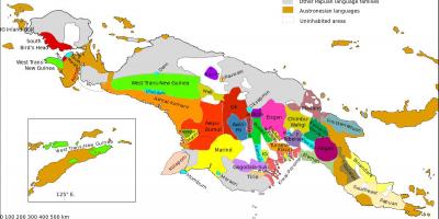 Kaart van papoea-nieu-guinee taal