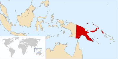 Papoea-nieu-guinee plek op die wêreld kaart