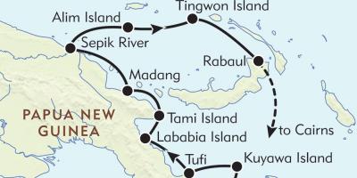 Kaart van rabaul papoea-nieu-guinee