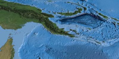 Kaart van die satelliet kaart van papoea-nieu-guinee
