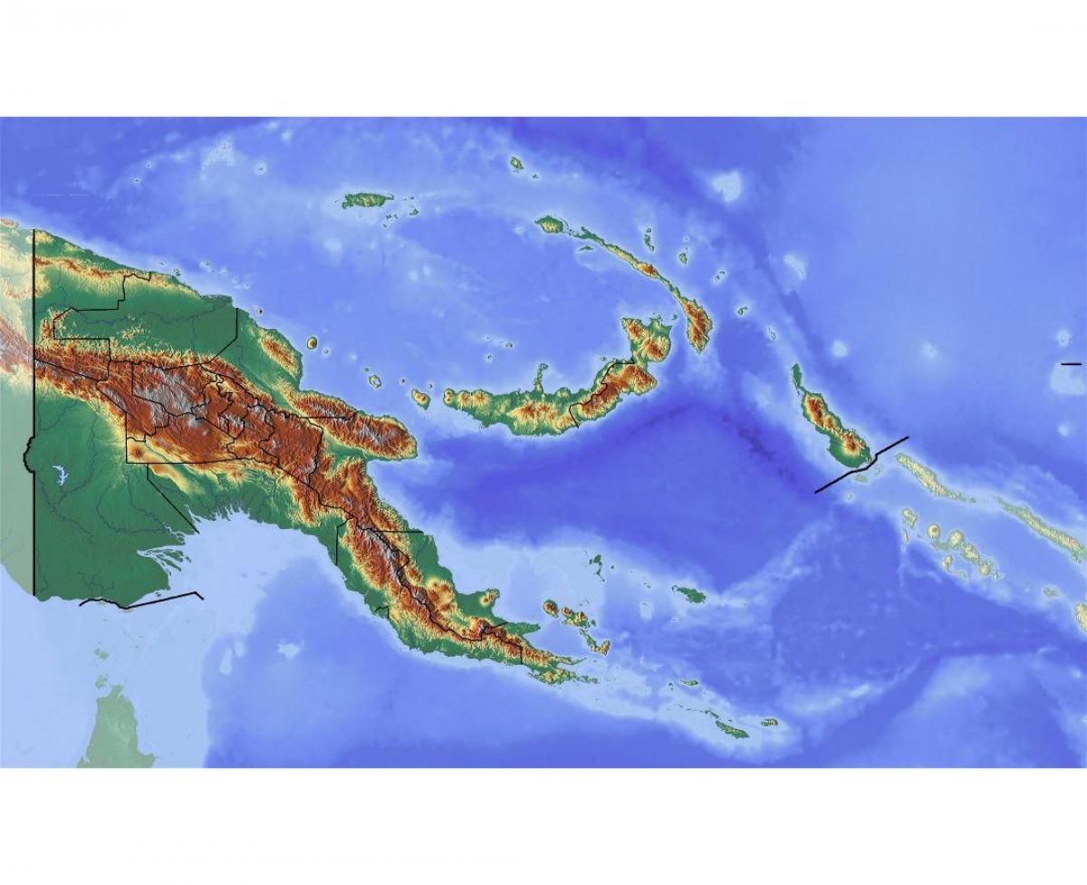 papoea-nieu-guinee topografiese kaart